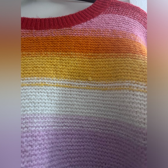 Old Navy Rainbow Striped Sweater Large - Picture 3 of 4